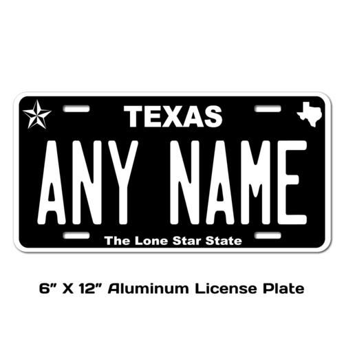 Personalized Texas 6 X 12 License Plate     