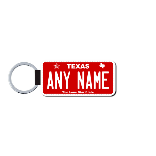 Personalized Texas 1.5 X 3 Key Ring License Plate 