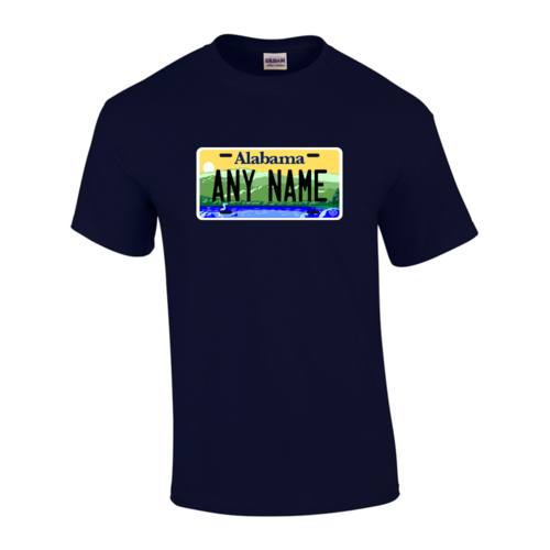 Personalized Alabama License Plate T-shirt Adult and Youth Sizes Version 1