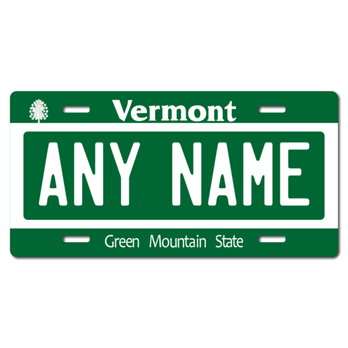Personalized Vermont License Plate for Bicycles, Kid's Bikes, Carts, Cars or Trucks