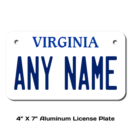 Personalized Virginia 4 X 7 License Plate
