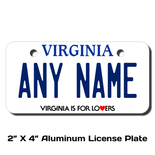 Personalized Virginia 2 X 4 License Plate