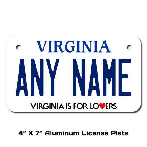 Personalized Virginia 4 X 7 License Plate