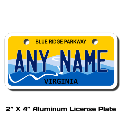Personalized Virginia 2 X 4 License Plate