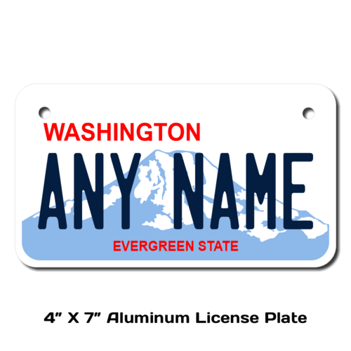 Personalized Washington 4 X 7 License Plate