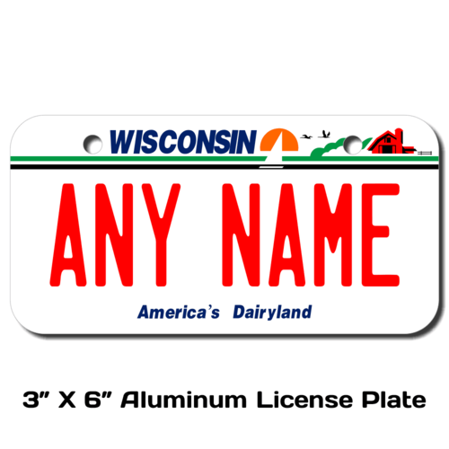 Personalized Wisconsin 3 X 6 License Plate 