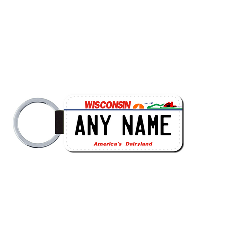 Personalized Wisconsin 1.5 X 3 Key Ring License Plate