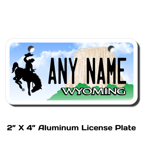 Personalized Wyoming 2 X 4 License Plate 