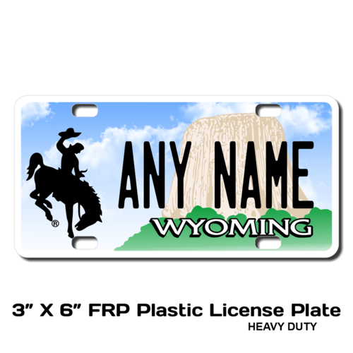 Personalized Wyoming 3 X 6 Plastic License Plate 