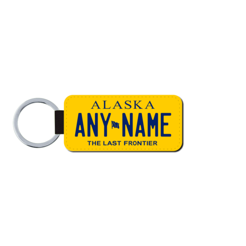Personalized Alaska 1.5 X 3 Key Ring License Plate 
