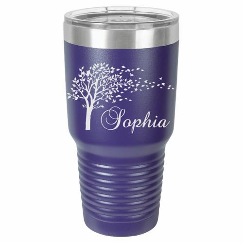 Personalized Laser Engraved 30 oz Insulated Tumbler - Trees