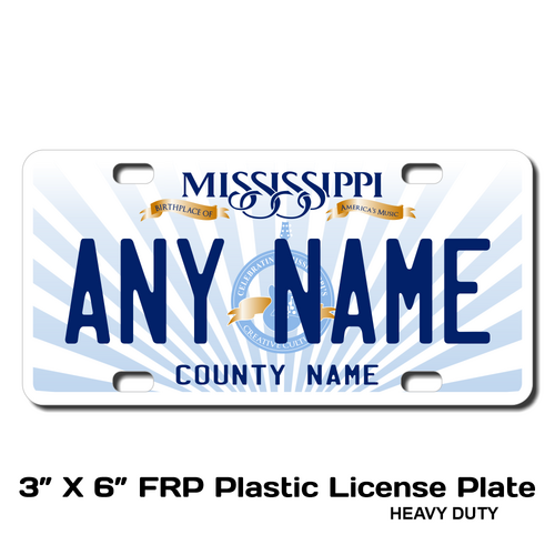 Personalized California 3 X 6 Plastic License Plate 
