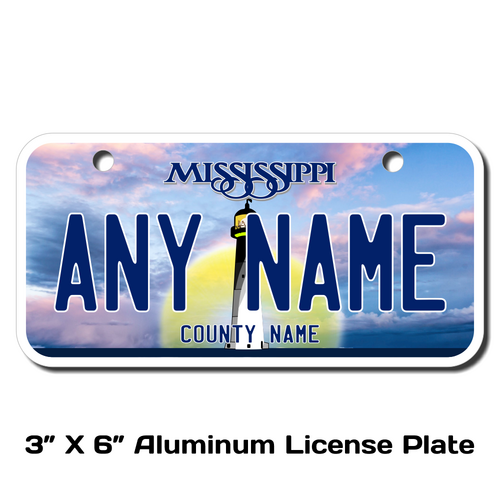 Personalized Mississippi 3 X 6 License Plate 
