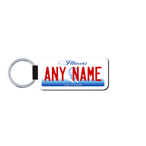 Personalized Illinois 1.5 X 3 Key Ring License Plate 