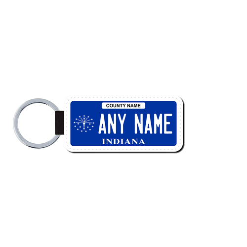 Personalized Indiana 1.5 X 3 Key Ring License Plate 