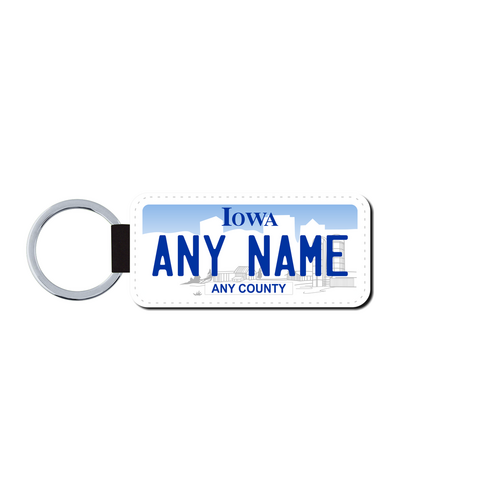 Personalized Iowa 1.5 X 3 Key Ring License Plate 