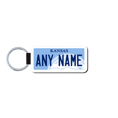Personalized Kansas 1.5 X 3 Key Ring License Plate 