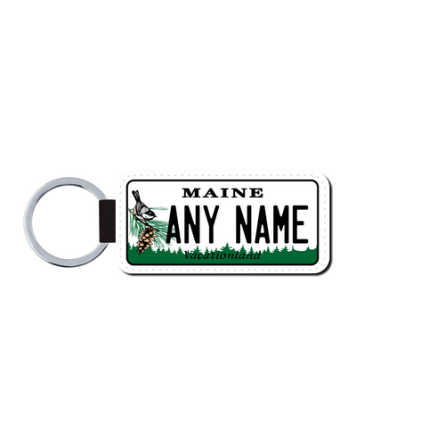 Personalized Maine 1.5 X 3 Key Ring License Plate 