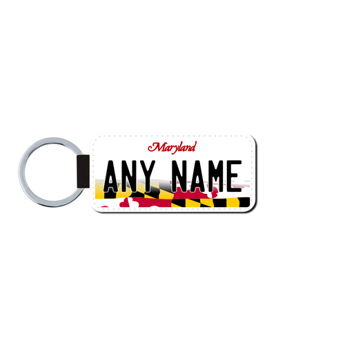 Personalized Maryland 1.5 X 3 Key Ring License Plate 