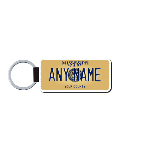 Personalized Mississippi 1.5 X 3 Key Ring License Plate 