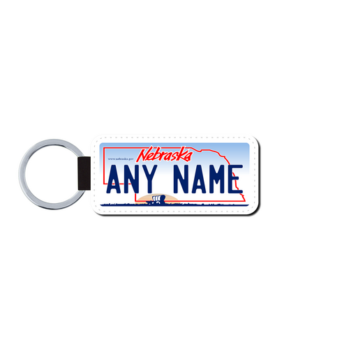 Personalized Nebraska 1.5 X 3 Key Ring License Plate 
