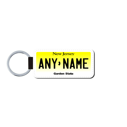 Personalized New Jersey 1.5 X 3 Key Ring License Plate 