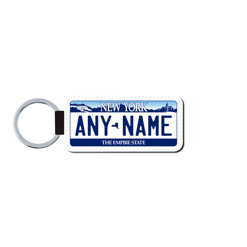 Personalized New York 1.5 X 3 Key Ring License Plate 