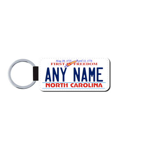 Personalized North Carolina 1.5 X 3 Key Ring License Plate