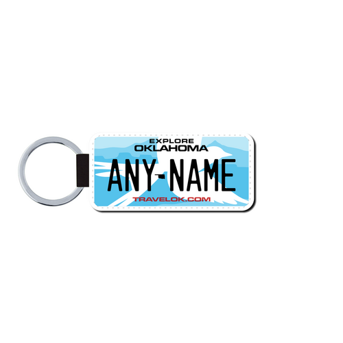 Personalized Oklahoma 1.5 X 3 Key Ring License Plate 