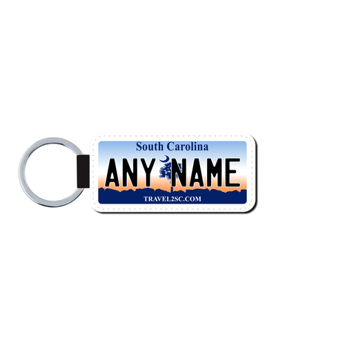 Personalized South Carolina 1.5 X 3 Key Ring License Plate 