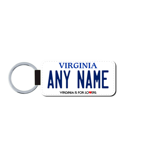 Personalized Virginia 1.5 X 3 Key Ring License Plate